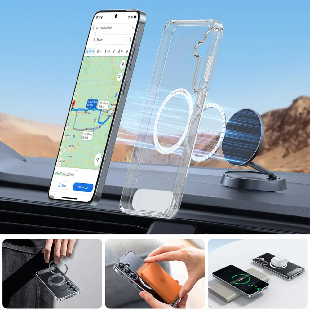 Θήκη MagSafe για Samsung Galaxy S25+ S936, Torras, Pstand, Διαφανής