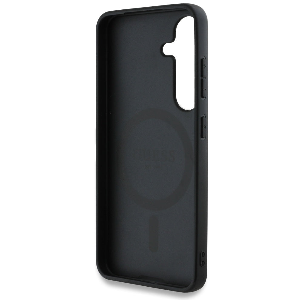 Θήκη MagSafe για Samsung Galaxy S25 S931, Guess, Grained Flowers, Φούξια