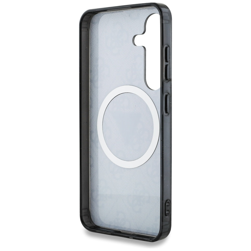 Θήκη MagSafe για Samsung Galaxy S25 S931, Guess, IML Glitter 4G Circle Triangle, Μαύρη
