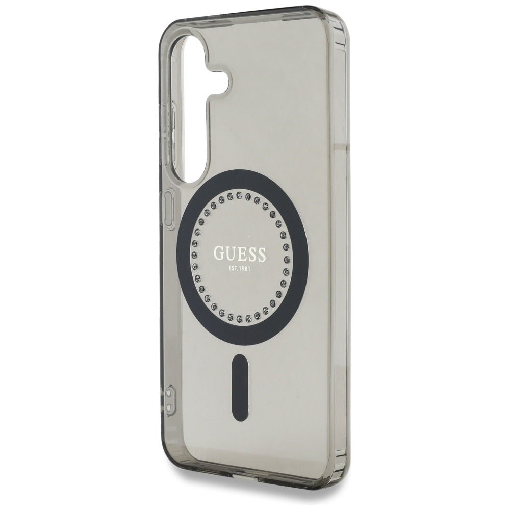 Θήκη MagSafe για Samsung Galaxy S25 S931, Guess, IML Rhinestone, Μαύρη