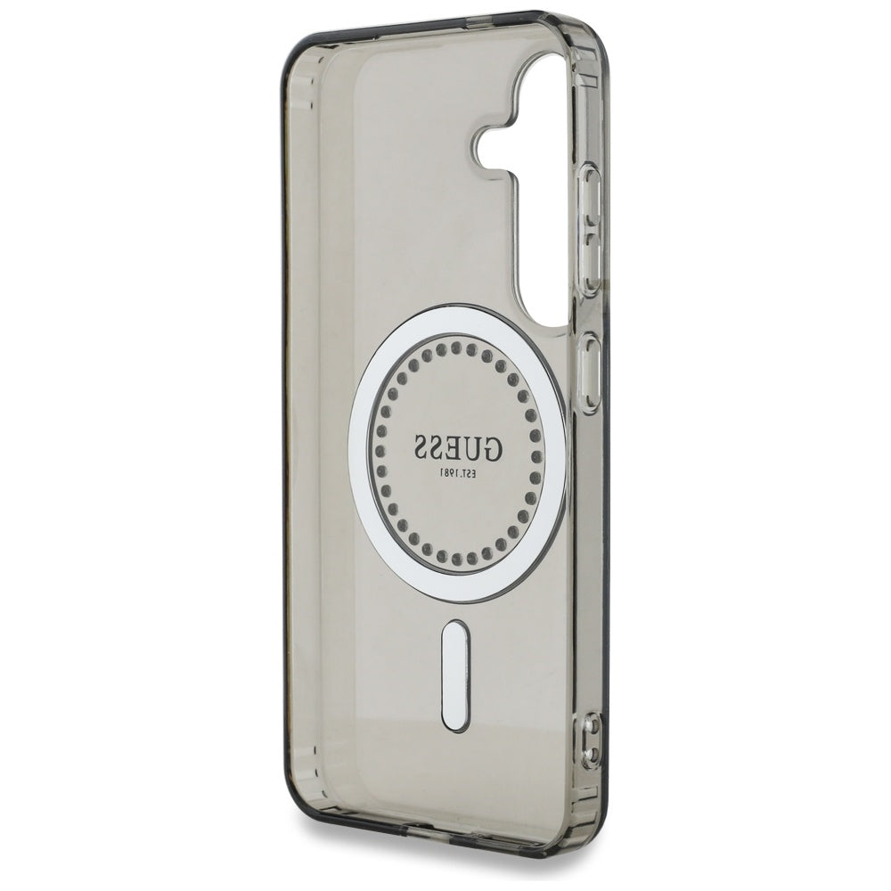 Θήκη MagSafe για Samsung Galaxy S25 S931, Guess, IML Rhinestone, Μαύρη