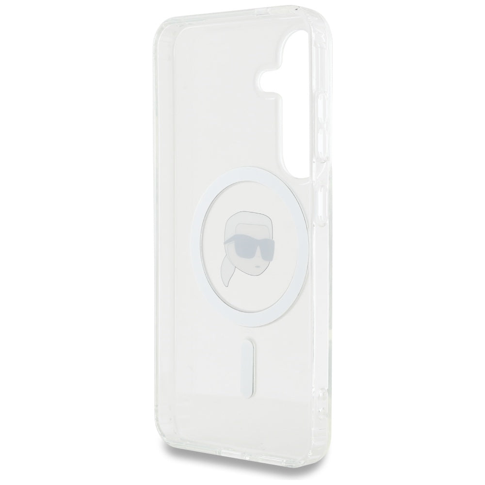 Θήκη MagSafe για Samsung Galaxy S25 S931, Karl Lagerfeld, IML Karl's Head, Λευκή