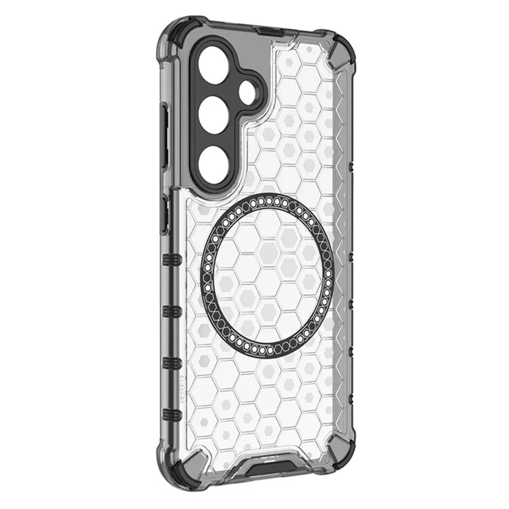 Θήκη MagSafe για Samsung Galaxy S25 S931, Techsuit, HoneyComb Shield, Λευκό