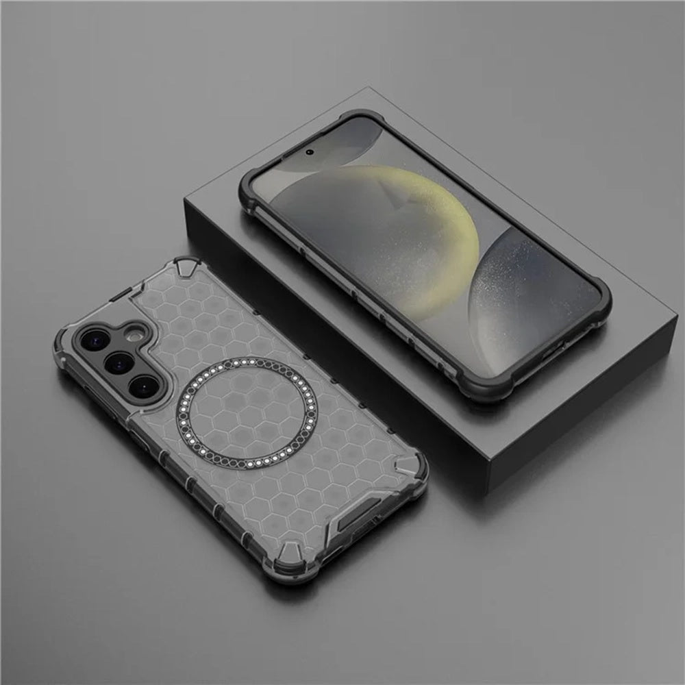 Θήκη MagSafe για Samsung Galaxy S25 S931, Techsuit, HoneyComb Shield, Μαύρη
