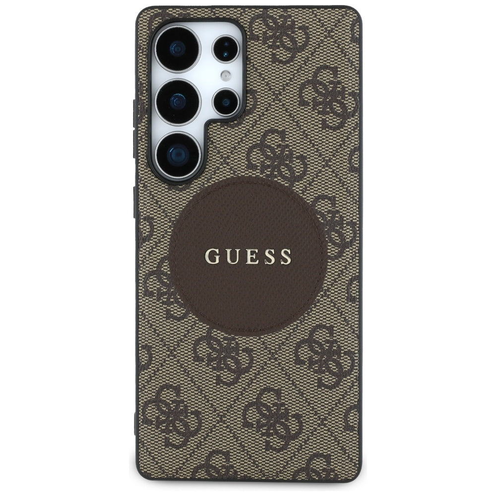 MagSafe Case for Samsung Galaxy S25 Ultra S938, Guess, 4G Circle Classic Logo, Brown