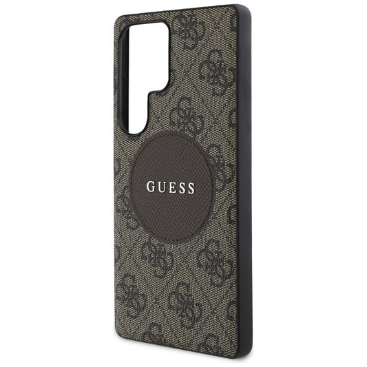 Θήκη MagSafe για Samsung Galaxy S25 Ultra S938, Guess, 4G Circle Classic Logo, Καφέ