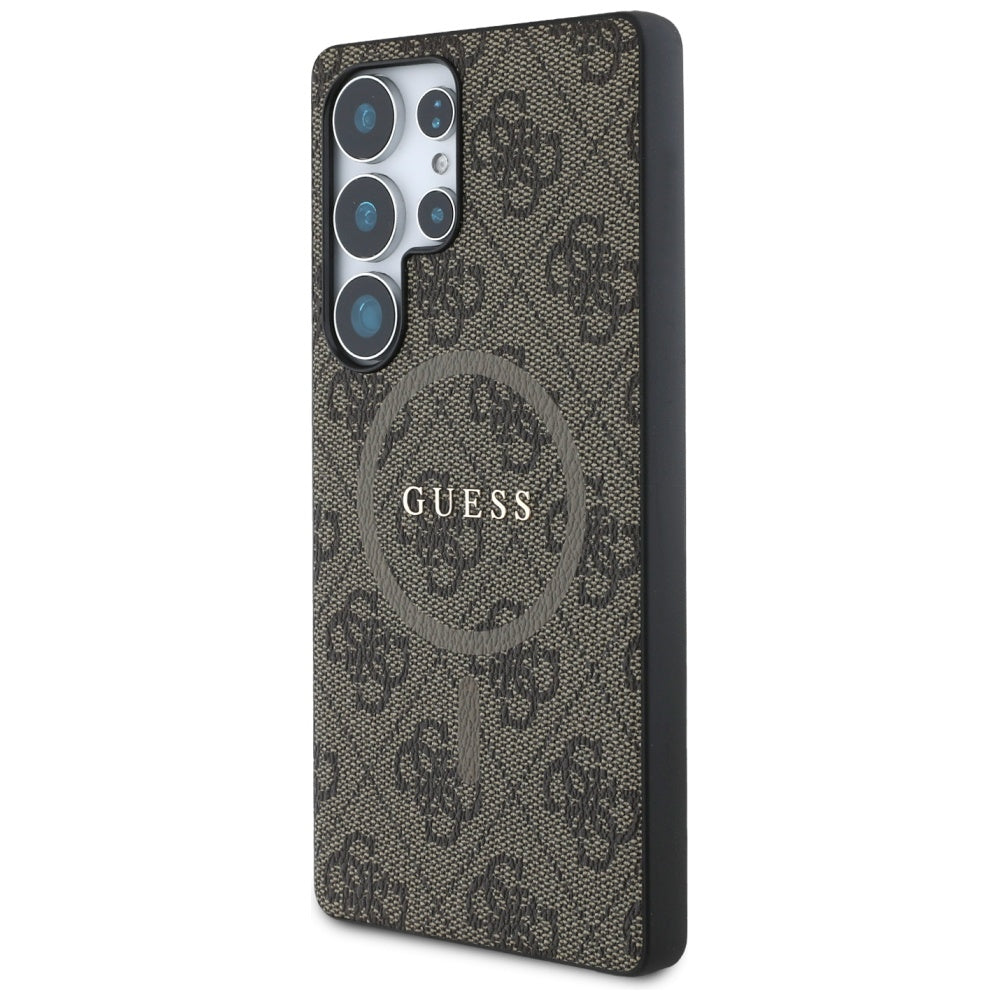 Θήκη MagSafe για Samsung Galaxy S25 Ultra S938, Guess, 4G Ring Classic Logo, Καφέ