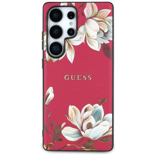 Θήκη MagSafe για Samsung Galaxy S25 Ultra S938, Guess, Grained Flowers, Fucsia