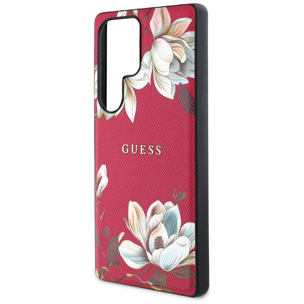 Θήκη MagSafe για Samsung Galaxy S25 Ultra S938, Guess, Grained Flowers, Fucsia