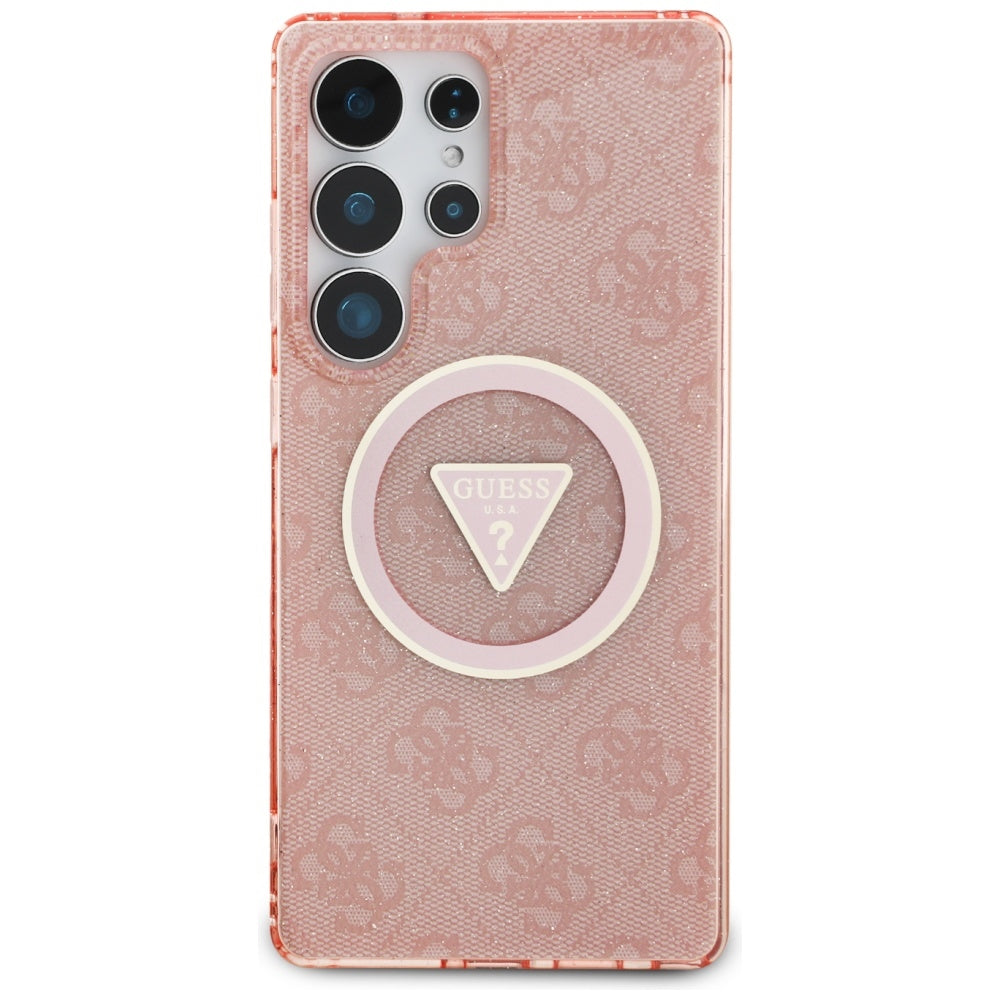 Θήκη MagSafe για Samsung Galaxy S25 Ultra S938, Guess, IML Glitter 4G Circle Triangle, Ροζ
