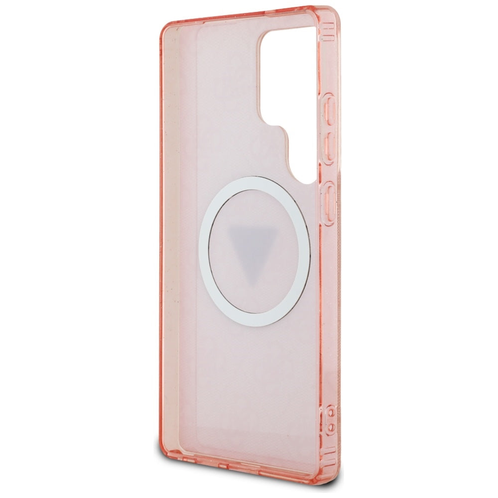 Θήκη MagSafe για Samsung Galaxy S25 Ultra S938, Guess, IML Glitter 4G Circle Triangle, Ροζ