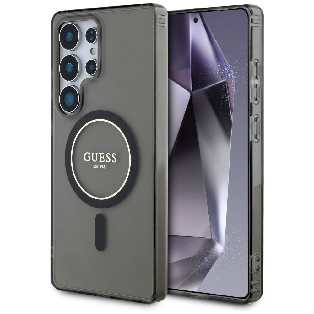 Θήκη MagSafe για Samsung Galaxy S25 Ultra S938, Guess, IML Glitter Circle, Μαύρη