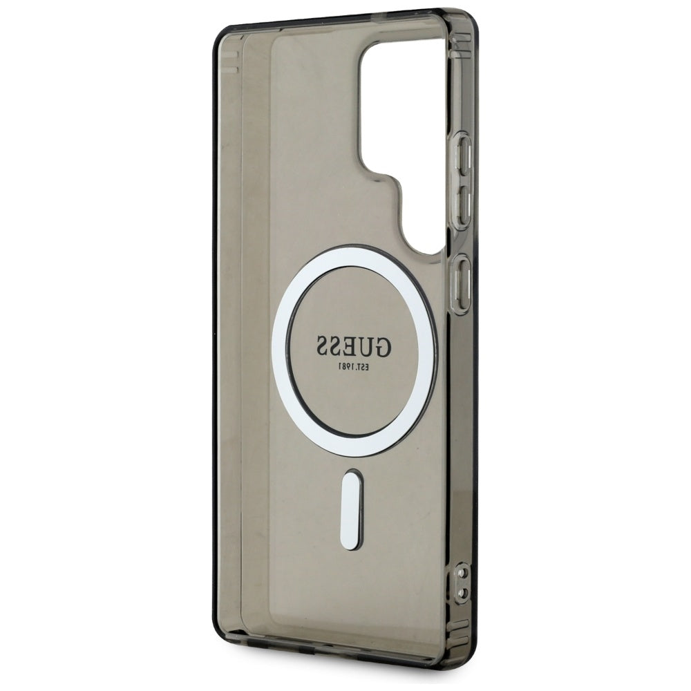 Θήκη MagSafe για Samsung Galaxy S25 Ultra S938, Guess, IML Glitter Circle, Μαύρη