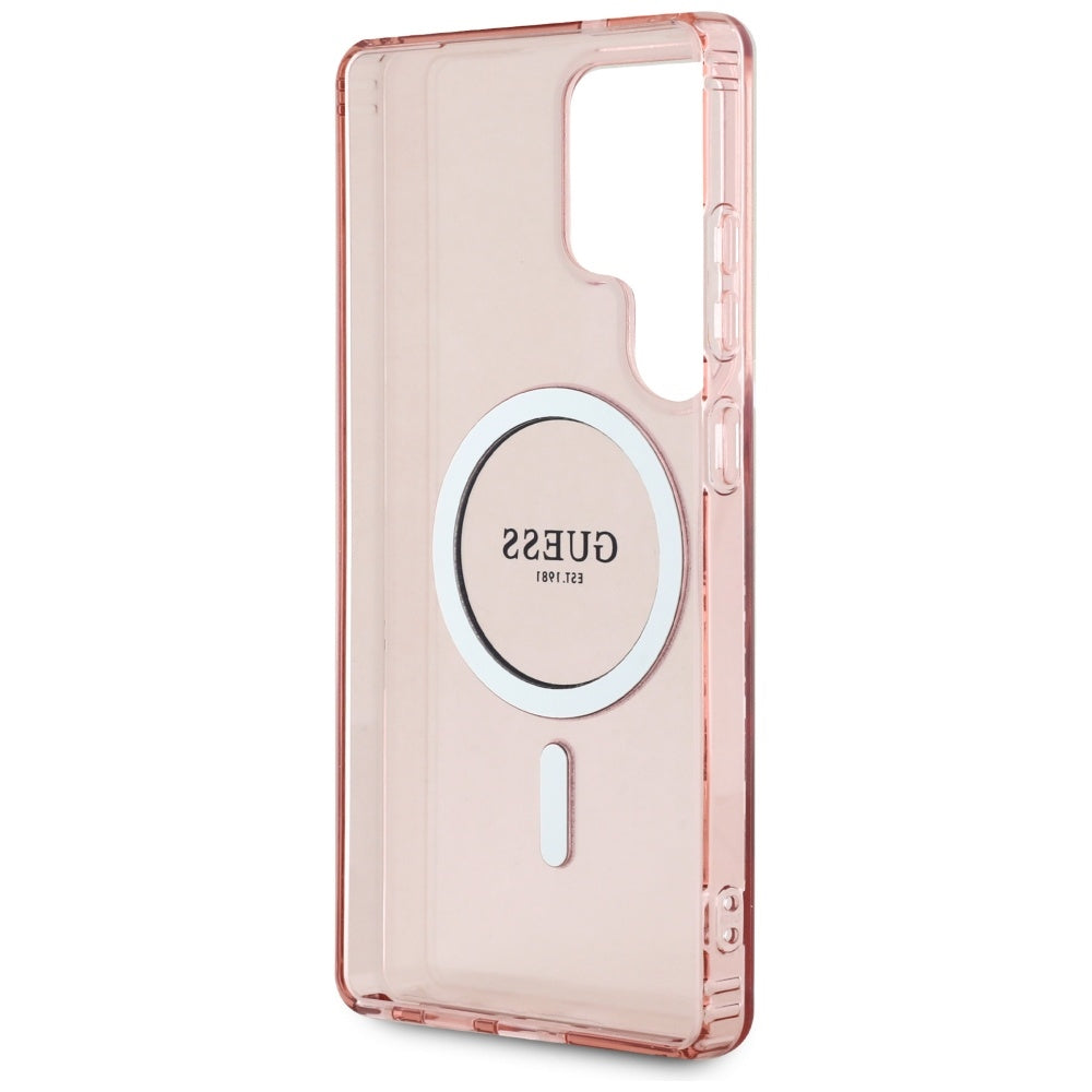 Θήκη MagSafe για Samsung Galaxy S25 Ultra S938, Guess, IML Glitter Circle, Ροζ