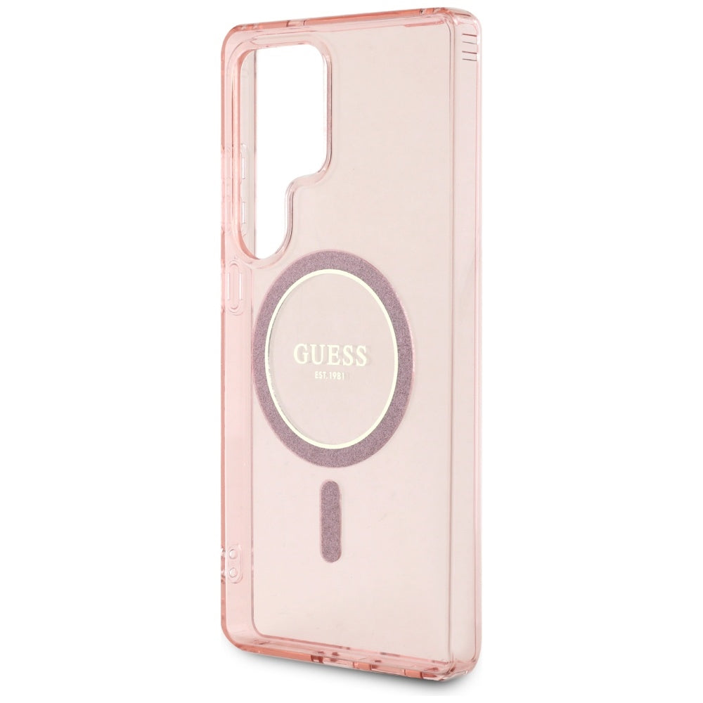 Θήκη MagSafe για Samsung Galaxy S25 Ultra S938, Guess, IML Glitter Circle, Ροζ