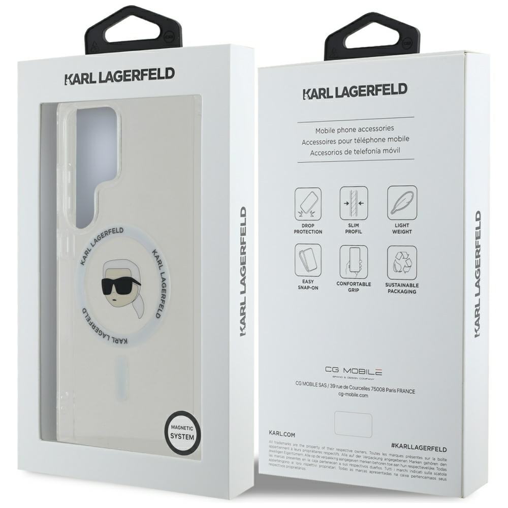 Θήκη MagSafe για Samsung Galaxy S25 Ultra S938, Karl Lagerfeld, IML Karl's Head, Λευκή