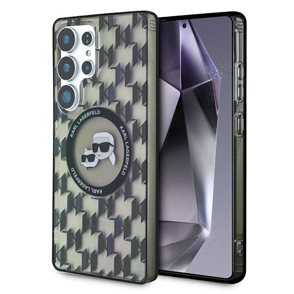 Θήκη MagSafe για Samsung Galaxy S25 Ultra S938, Karl Lagerfeld, IML Monogram Karl & Choupette's Heads, Μαύρη
