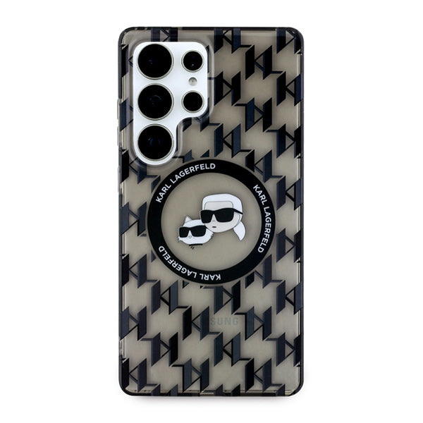 Θήκη MagSafe για Samsung Galaxy S25 Ultra S938, Karl Lagerfeld, IML Monogram Karl & Choupette's Heads, Μαύρη