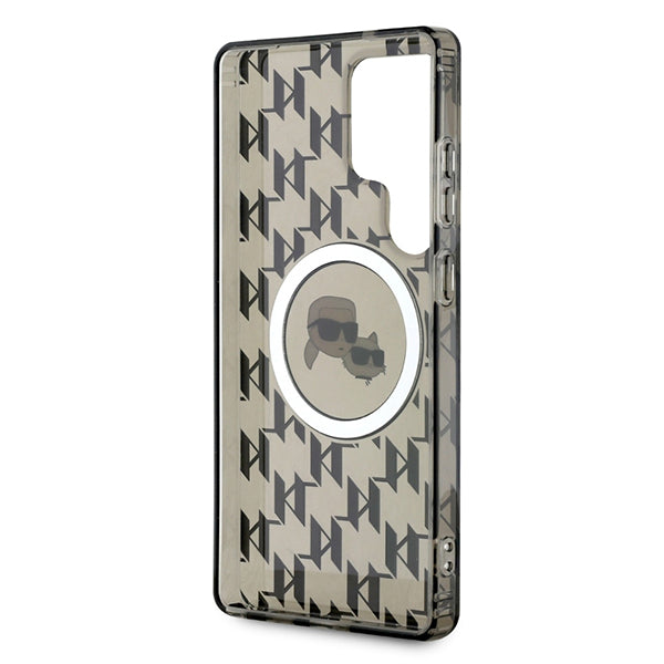 Θήκη MagSafe για Samsung Galaxy S25 Ultra S938, Karl Lagerfeld, IML Monogram Karl & Choupette's Heads, Μαύρη