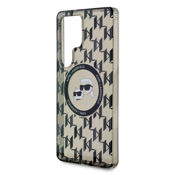 Θήκη MagSafe για Samsung Galaxy S25 Ultra S938, Karl Lagerfeld, IML Monogram Karl & Choupette's Heads, Μαύρη