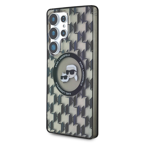 Θήκη MagSafe για Samsung Galaxy S25 Ultra S938, Karl Lagerfeld, IML Monogram Karl & Choupette's Heads, Μαύρη