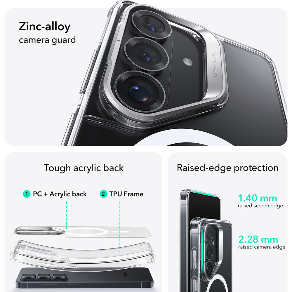 Θήκη MagSafe για Samsung Galaxy S26 Plus S947, ESR, Classic Hybrid Kickstand, Διάφανη
