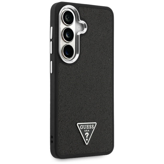 Θήκη MagSafe για Samsung Galaxy S26 Plus S947, Guess, Σταθερό Λογότυπο Τριγώνου με Γκλίτερ, Μαύρο