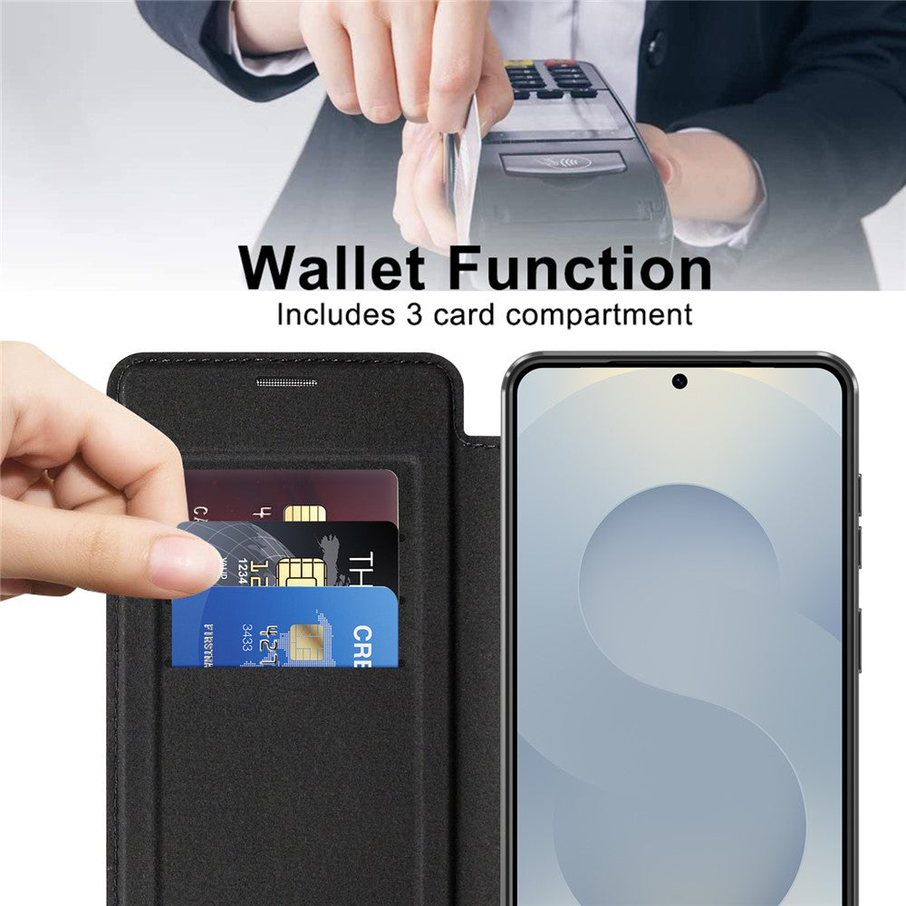 Θήκη MagSafe για Samsung Galaxy S26 Plus, Techsuit, SmartMag Book, Μαύρη