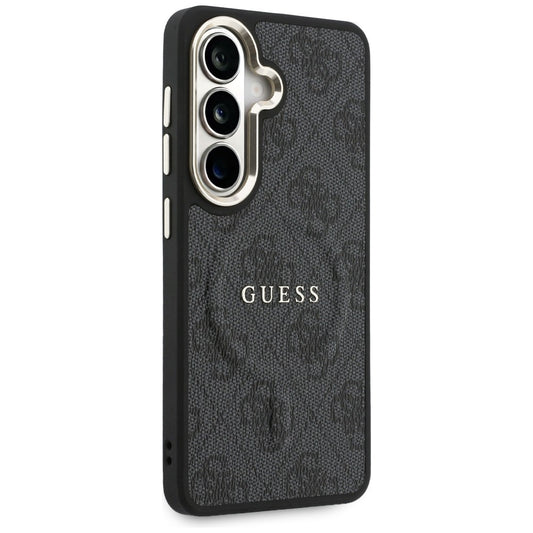 MagSafe Case for Samsung Galaxy S26 S942, Guess, 4G Embossed Ring, Black