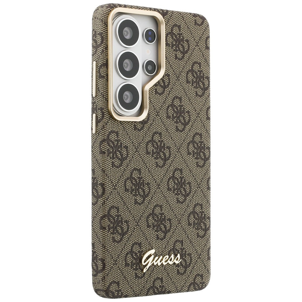 MagSafe Case for Samsung Galaxy S26 S942, Guess, 4G Script Logo, Brown