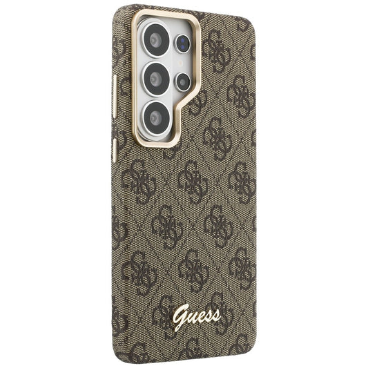 Θήκη MagSafe για Samsung Galaxy S26 S942, Guess, 4G Script Logo, Καφέ