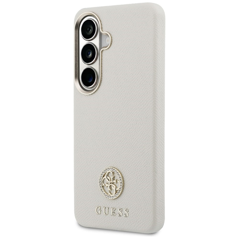 Θήκη MagSafe για Samsung Galaxy S26 S942, Guess, Rhinestone Round Logo, Μπεζ