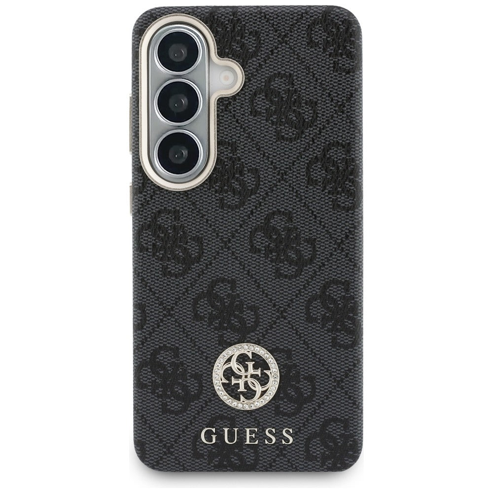 Θήκη MagSafe για Samsung Galaxy S26 S942, Guess, Rhinestone Round Logo, Μαύρη