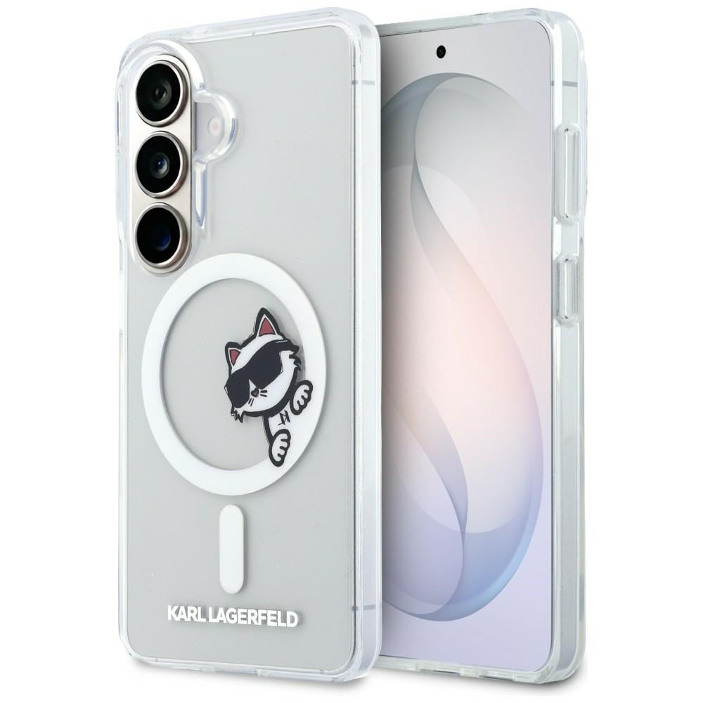 Θήκη MagSafe για Samsung Galaxy S26 S942, Karl Lagerfeld, IML Choupette Peekaboo Logo, Λευκό