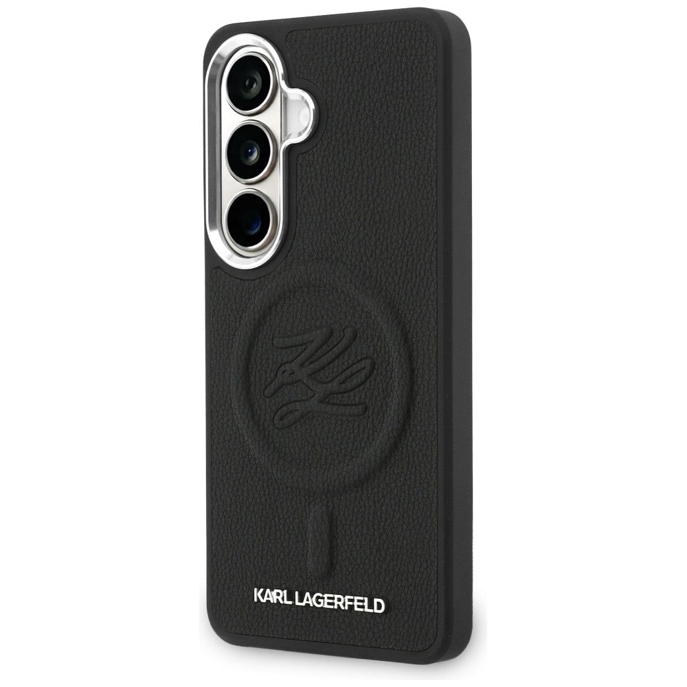 Θήκη MagSafe για Samsung Galaxy S26 S942, Karl Lagerfeld, Initial Logo Debossed, Μαύρη