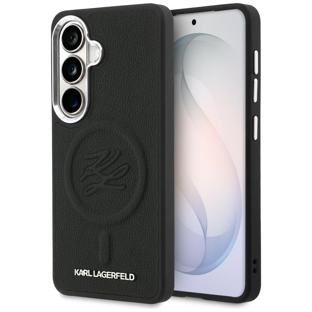 Θήκη MagSafe για Samsung Galaxy S26 S942, Karl Lagerfeld, Initial Logo Debossed, Μαύρη