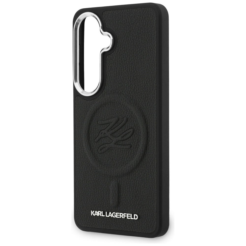 Θήκη MagSafe για Samsung Galaxy S26 S942, Karl Lagerfeld, Initial Logo Debossed, Μαύρη