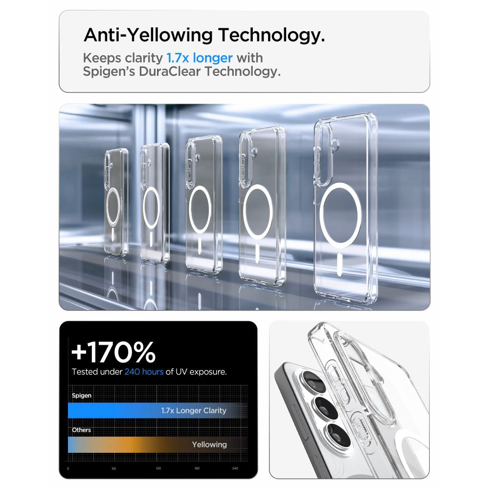 Θήκη MagSafe για Samsung Galaxy S26 S942, Spigen, Ultra Hybrid, Διάφανη Λευκή ACS10734
