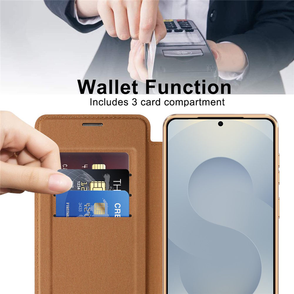 Θήκη MagSafe για Samsung Galaxy S26, Techsuit, SmartMag Book, Καφέ