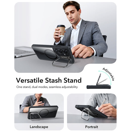 Θήκη MagSafe για Samsung Galaxy S26 Ultra, ESR, Classic Hybrid Kickstand, Διάφανη Μαύρη