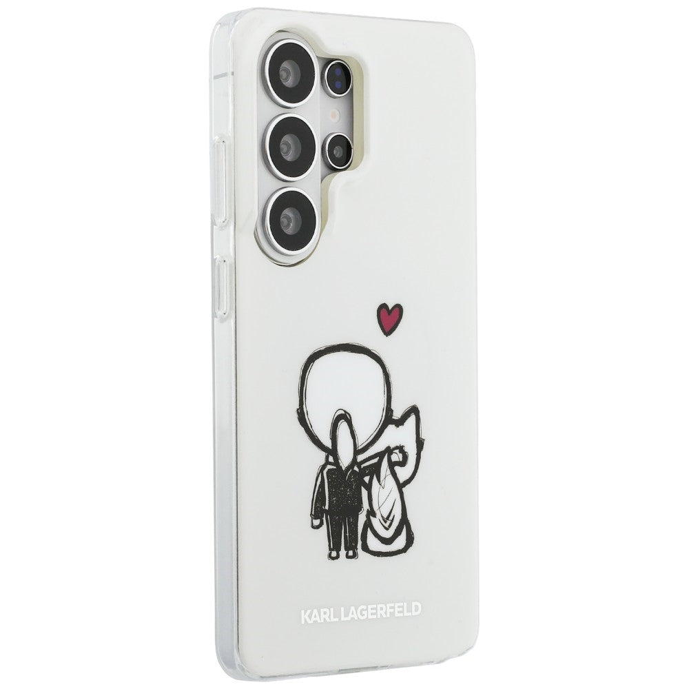 Θήκη MagSafe για Samsung Galaxy S26 Ultra S948, Karl Lagerfeld, IML Karl & Choupette Back Logo, Λευκό