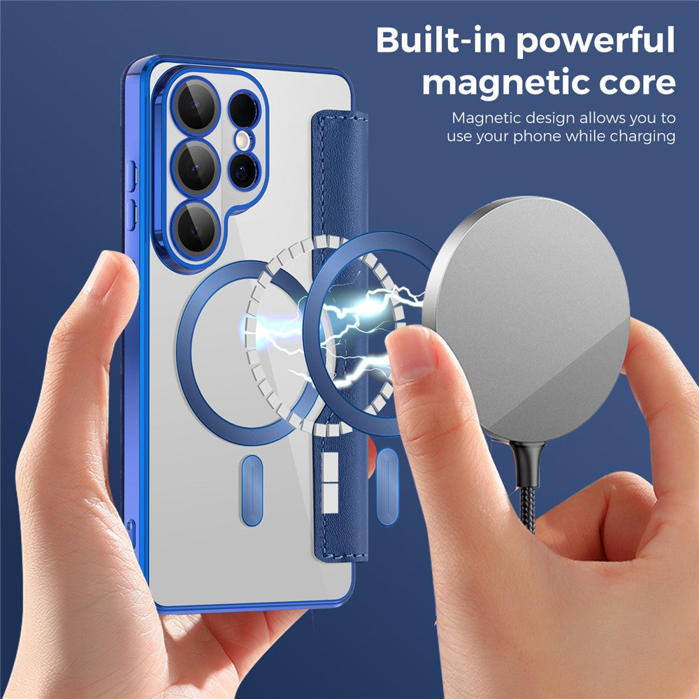 Θήκη MagSafe για Samsung Galaxy S26 Ultra S948, Techsuit, SmartMag Book, Μπλε