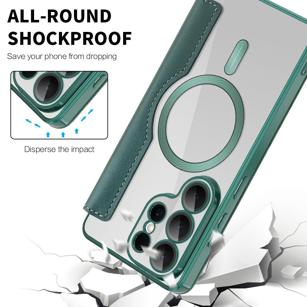 Θήκη MagSafe για Samsung Galaxy S26 Ultra S948, Techsuit, SmartMag Book, Πράσινο