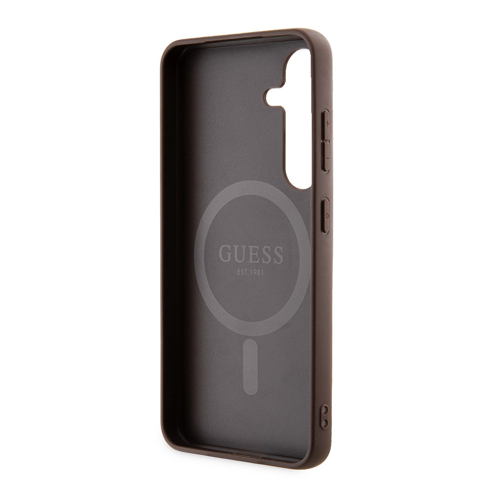 Θήκη MagSafe για Samsung Galaxy Z Flip7 F766, Guess, 4G Collection, Καφέ