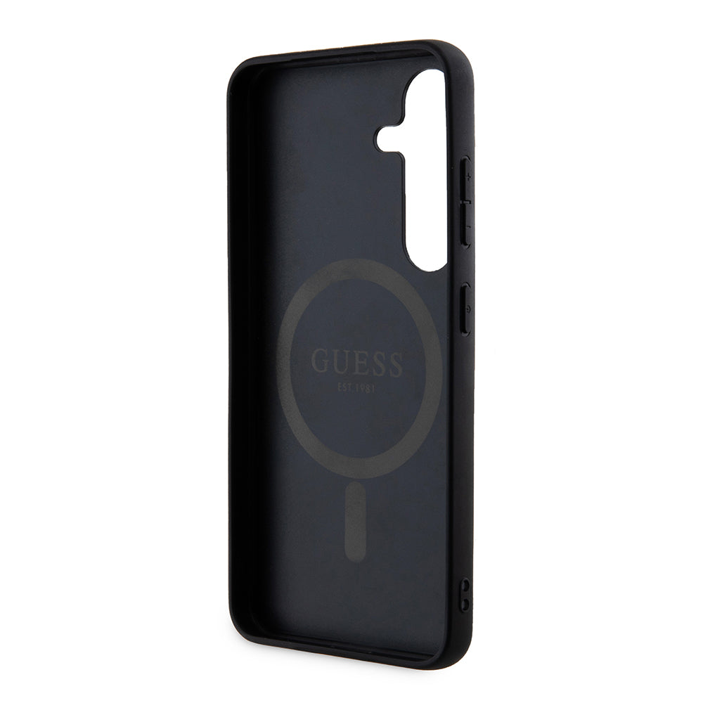 Θήκη MagSafe για Samsung Galaxy Z Flip7 F766, Guess, 4G Collection, Μαύρη