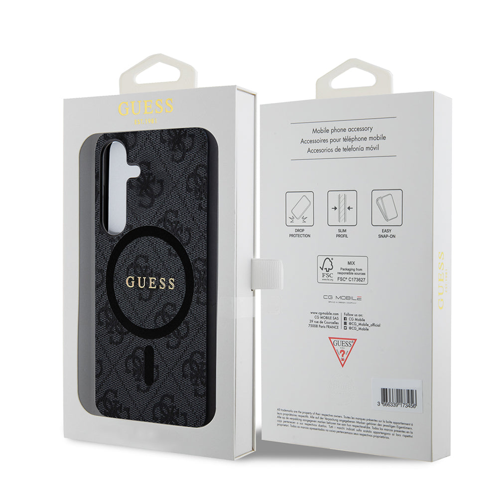 Θήκη MagSafe για Samsung Galaxy Z Flip7 F766, Guess, 4G Collection, Μαύρη