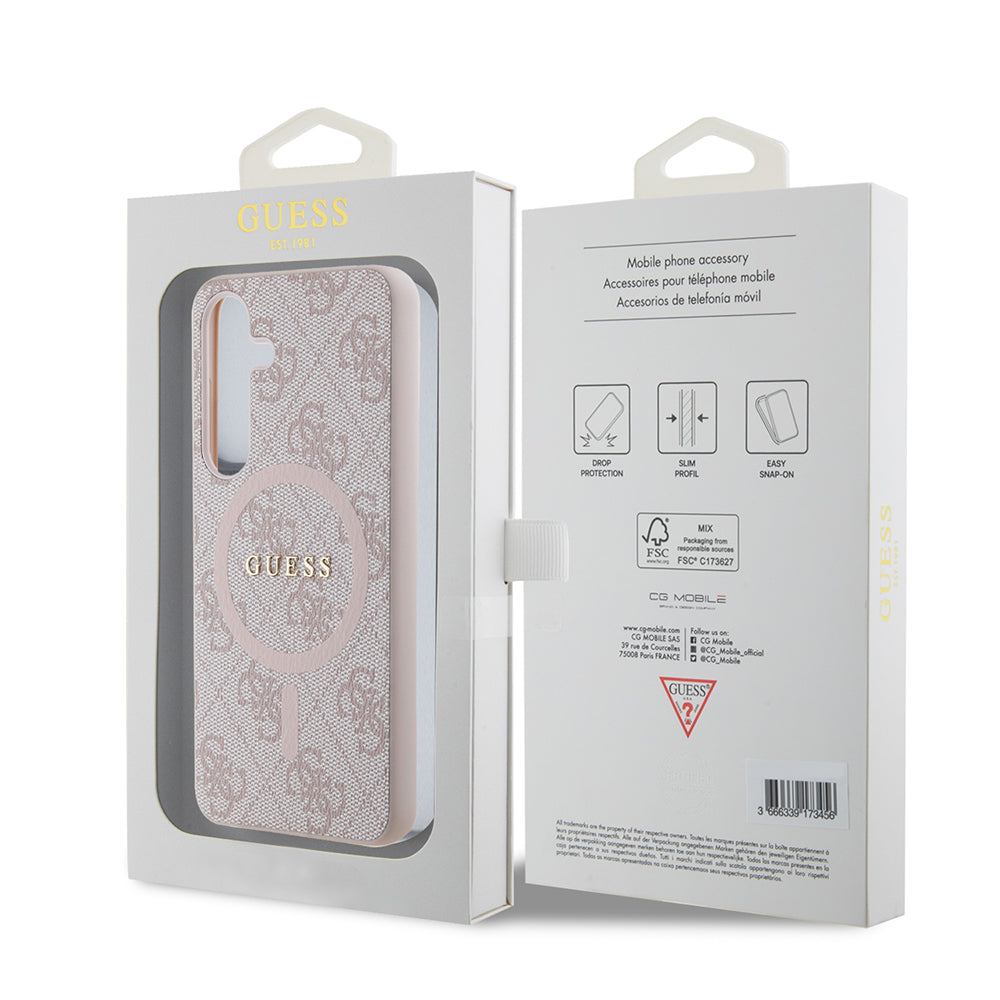 Θήκη MagSafe για Samsung Galaxy Z Flip7 F766, Guess, 4G Collection, Ροζ