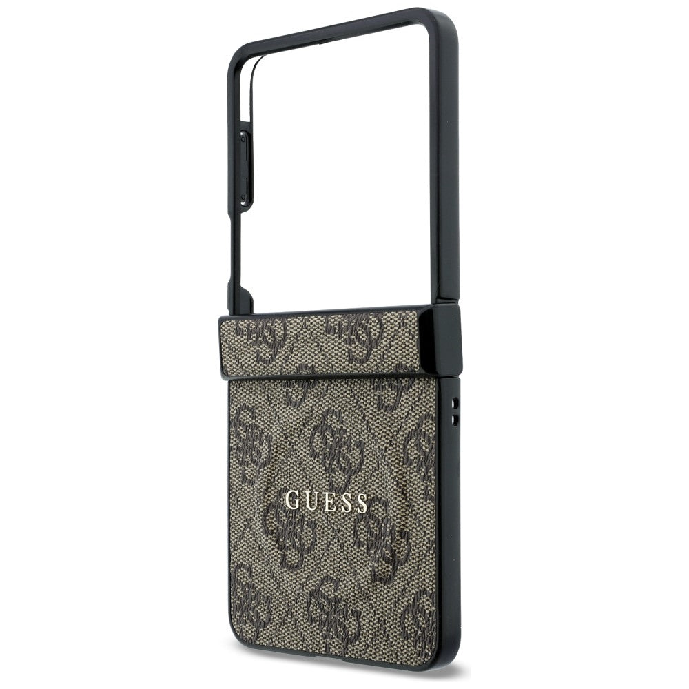 Θήκη MagSafe για Samsung Galaxy Z Flip8 F776, Guess, 4G Leather Classic, Καφέ