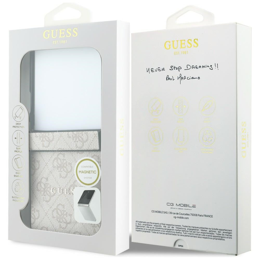 Θήκη MagSafe για Samsung Galaxy Z Flip8 F776, Guess, 4G Leather Classic, Ροζ