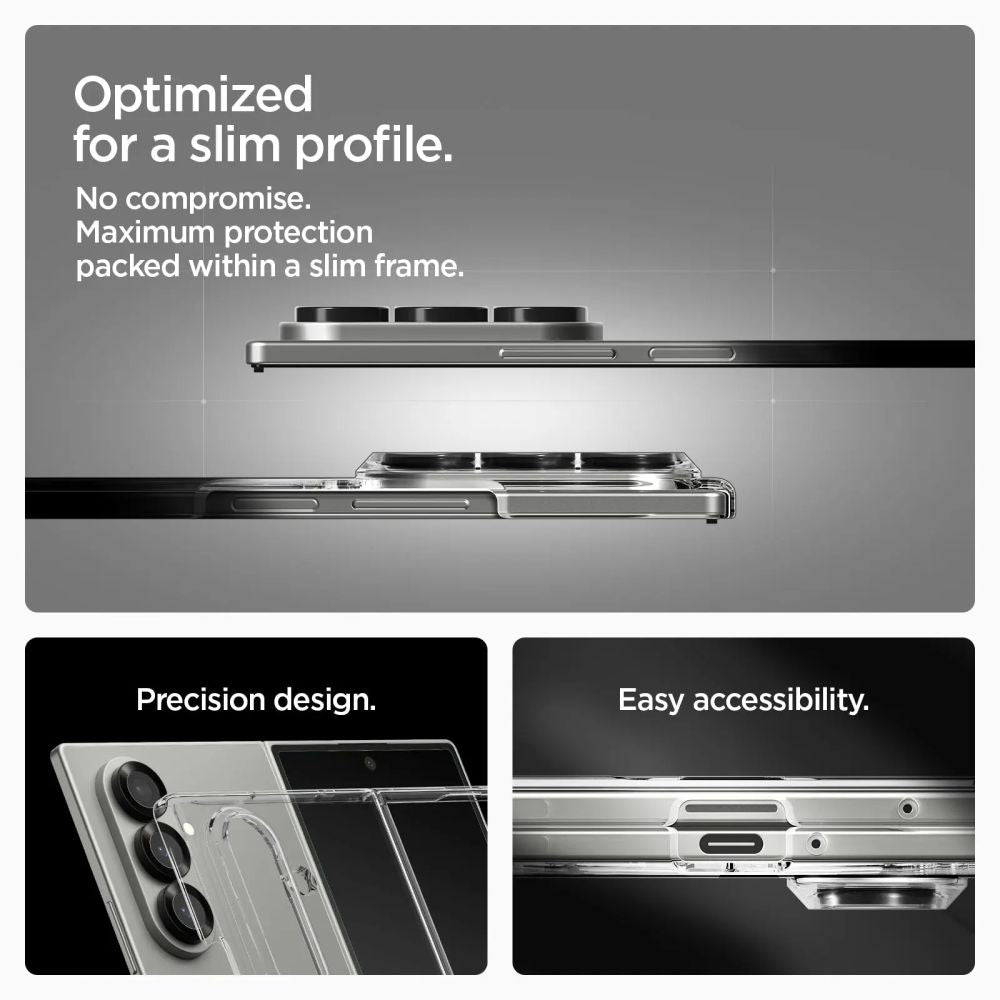 MagSafe Case for Samsung Galaxy Z Fold7 F966, Spigen, Air Skin, Transparent ACS09545